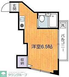 パールハイツ ワンルームの間取図画像