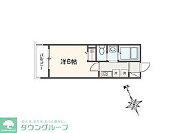 MELLAS武蔵境 1Kの間取図画像