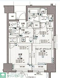 日神デュオステージ中野坂上ネクスト 1LDKの間取図画像