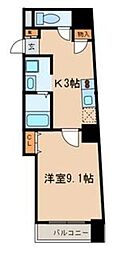 ボナール縁 1Kの間取図画像