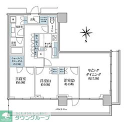パークシティ中野ザタワーエアーズ 3LDKの間取図画像