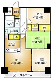 ライオンズマンション多摩川河辺 2SLDKの間取り