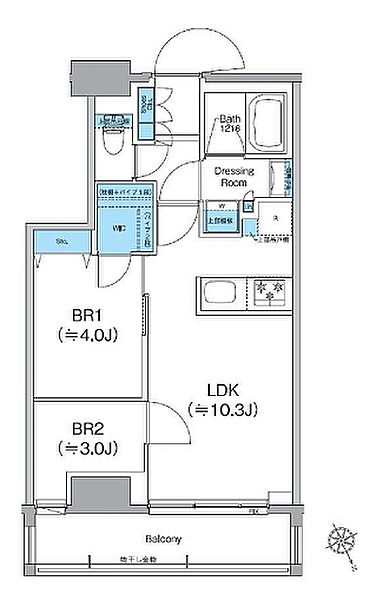 クレヴィアリグゼ日暮里根岸 902｜東京都台東区根岸２丁目(賃貸マンション2LDK・9階・40.52㎡)の写真 その2