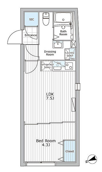 レジデンス市谷仲之町 201｜東京都新宿区市谷仲之町(賃貸マンション1DK・2階・30.24㎡)の写真 その2