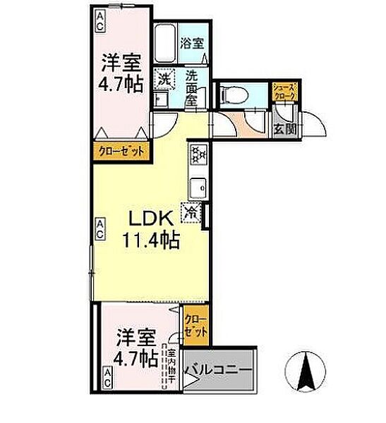 グラナーデ東尾久II 202｜東京都荒川区東尾久４丁目(賃貸アパート2LDK・2階・46.58㎡)の写真 その2