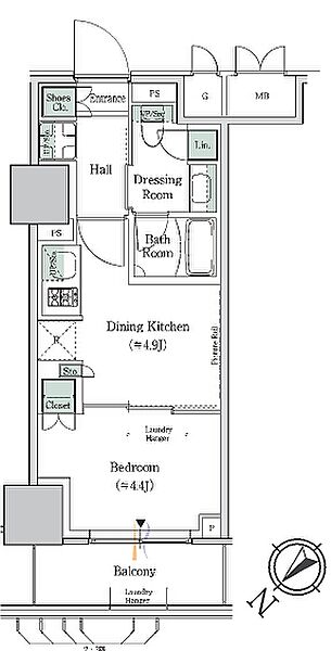 ＯＮＥ　ＲＯＯＦ　ＲＥＳＩＤＥＮＣＥ　ＮＩＳＨＩＮＩＰＰＯＲ 402｜東京都荒川区西日暮里５丁目(賃貸マンション1DK・4階・25.01㎡)の写真 その2