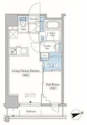 アーバネックス北上野 8階1LDKの間取り
