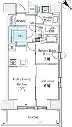 リテラス西日暮里 2階1SLDKの間取り
