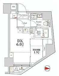 ログ入谷（Log入谷） 4階1DKの間取り
