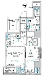 エストゥルース入谷 7階1LDKの間取り