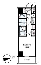 プレール・ドゥーク浅草IV 202 2階1Kの間取り