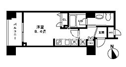K2 5階ワンルームの間取り