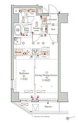 プレール・ドゥーク浅草IV 2階1LDKの間取り