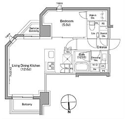 ザ・パークハビオ根岸三丁目 1LDKの間取図画像