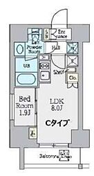 CRESTCOURTUENO 1LDKの間取図画像