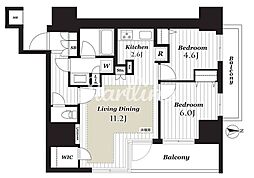 シティインデックス西日暮里 2LDKの間取図画像