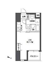 ニューシティアパートメントミナミセンジュ 1Kの間取図画像