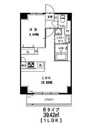 グレースヒル 1LDKの間取図画像