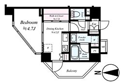 ベルジェント西日暮里グランセルサス 1DKの間取図画像