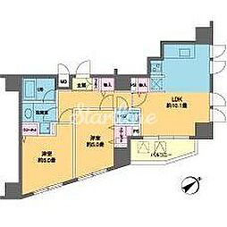 カスタリア北上野 2LDKの間取図画像