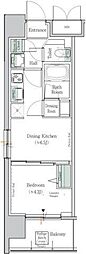 ワンルーフレジデンス台東根岸 1DKの間取図画像