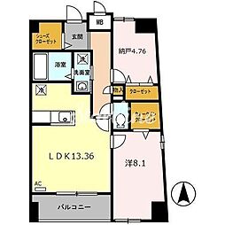 エフ・ディヴィレ 1SLDKの間取図画像