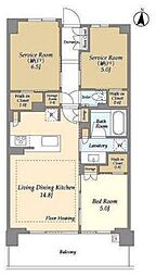 ドゥーエ町屋2 2SLDKの間取図画像