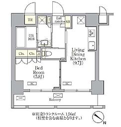 オルサス三ノ輪 1LDKの間取図画像