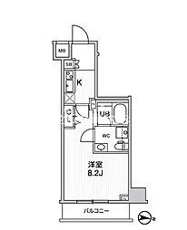 ジェノヴィア三ノ輪2スカイガーデン 1Kの間取図画像