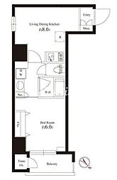 オリーブマンション荒川 1LDKの間取図画像