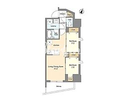ドゥーエ三ノ輪3 2LDKの間取図画像