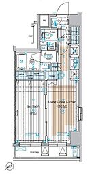 フュージョナル浅草DUE 1LDKの間取図画像