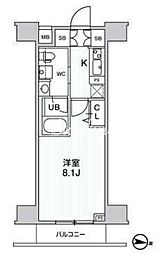 ジェノヴィア三ノ輪2スカイガーデン 1Kの間取図画像