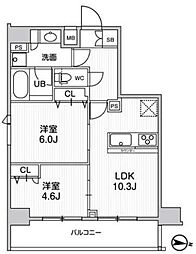 ジェノヴィア三ノ輪2スカイガーデン 2LDKの間取図画像
