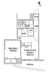 プライムアーバン町屋サウスコート 1LDKの間取図画像