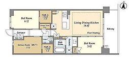 ドゥーエ町屋2 2SLDKの間取図画像