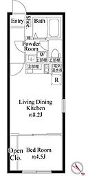 CASAGRAZIE東日暮里 1LDKの間取図画像