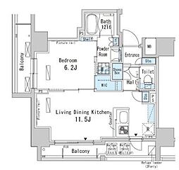 パークアクシス上野 1LDKの間取図画像