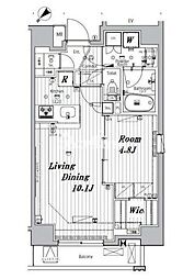メイクスデザイン入谷アジールコート 1LDKの間取図画像