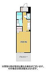 シエルオーブ 1Kの間取図画像