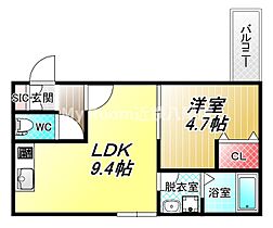 CASA友井  ｜ 大阪府東大阪市友井2丁目（賃貸アパート1LDK・2階・33.42㎡） その2