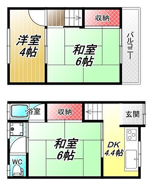 青山町2丁目連棟戸建て ｜大阪府八尾市青山町2丁目(賃貸テラスハウス3DK・1階・39.65㎡)の写真 その2