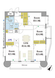 エスポワール吉塚 4LDKの間取図画像