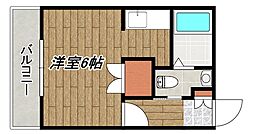 アーバンハイツ 1階ワンルームの間取り