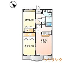 愛知県日進市竹の山2丁目（賃貸マンション2LDK・3階・57.33㎡） その2