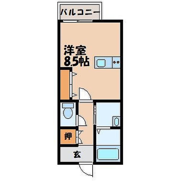 IKD D 203｜長崎県長崎市古賀町(賃貸アパート1R・2階・24.54㎡)の写真 その2