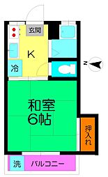 コーポラポール 1Kの間取図画像