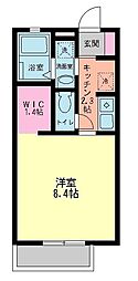 Lasaisonくず葉の森G ワンルームの間取図画像