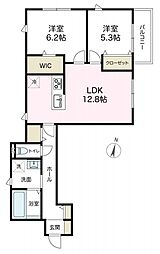 アズコンフォート 2LDKの間取図画像