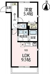 鎌倉市長谷2丁目アパート 1LDKの間取図画像